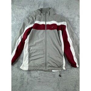 Nike Men's Large (21x30) Full Zip Windbreaker Lined Activewear Jacket Gray